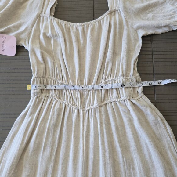 HYFVE - Neutral Puff Sleeve Wide Leg Jumpsuit - Size Small - Picture 11 of 13